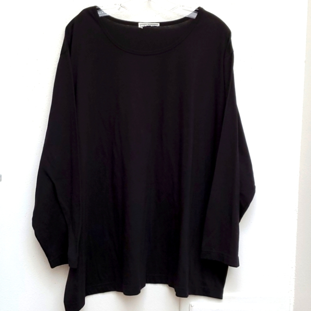 🏠 Black Plus Long Sleeves Top No Size Tag See Measurements